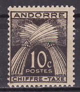 ANDORRA TAXE 1943  MH* - Ongebruikt