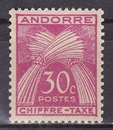 ANDORRA TAXE 1943  MH* - Unused Stamps