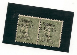 Syrie Type Semeuse  - Double  Surcharge  Numero 129 En Paire  Sans Charniére**  (variété) - Ongebruikt