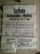 SEILBAHN ENZINGERBODEN – TAUERNMOOS - WEISSSEE - AUSTRIA ÖSTERREICH, 1960. 83X60 CM. POSTER. - Eisenbahnverkehr