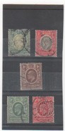 AFR. OR. BRIT. 1903-07 YT N° 92-93- 124-125-126 - Protectorados De África Oriental Y Uganda