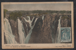 SA164- PORTUGUESE ANGOLA. USED POSTCARD. 1934 TO BOGOTA-COLOMBIA. RIO CUNÉNE WATERFALLS - Africa Portuguesa