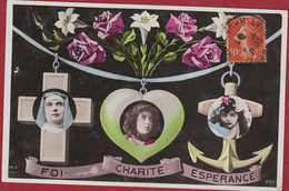 Carte Fantaisie Fantasiekaart Fantasie HOOP GELOOF LIEFDE FOI CHARITE ESPERANCE - Other & Unclassified