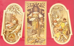 THEME "METIERS" - STYLE PROCHE MUCHA - FIN XIX° - TROIS IMAGES CHROMOS - 1 X (8,2 X 16,8 Cm) & 2 X (8,2 X 16 Cm) - Mucha, Alphonse