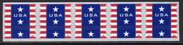 USA 2007 Stars & Stripes Pre-Sort 1st Class Coil Plate Strip Of 5, Perf. 12, MNH (SG 4730) - Ungebraucht