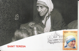 India  2016  Mother Teresa  Canonozation   First Day Card  #  94566  Inde Indien - Madre Teresa