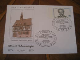 ALBERT SCHWEITZER Celebrities Celebrites BONN 1975 Cancel Card GERMANY - Albert Schweitzer