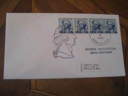 GEORGE WASHINGTON USA President Celebrities Celebrites BOWIE 1982 Cancel Cover USA - George Washington