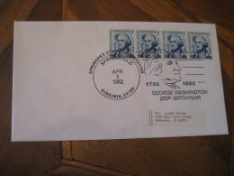 GEORGE WASHINGTON USA President Celebrities Celebrites SPRINGFIELD 1982 Cancel Cover USA - George Washington