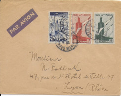 MAROC - 1942 - TRICOLORE Sur ENVELOPPE Par AVION De CASABLANCA => LYON - Storia Postale