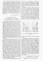 NOUVEAU MODE DE SUSPENSION DES BANQUETTES DE WAGON  1881 - Spoorweg