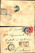 88233) Lettera Racc. Con 1mils+5 Mils. Piramide Dachebin-el-kanater A Catania Il  27-7-1907 - 1915-1921 Britischer Schutzstaat