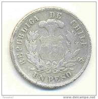 CHILI   1  PESO  1882    ARGENT  RARE  ! - Cile