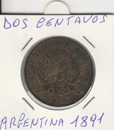 DOS CENTAVOS 1891 - MONETA ARGENTINA - LEGGI - America Centrale