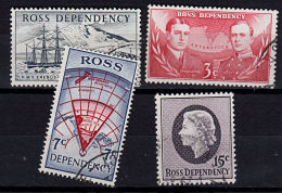 J0031 ROSS DEPENDENCY 1967,  SG 5-8  Definitives (decimal Currency)  Used - Usados