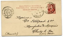 BUENOS AIRES Entier De 1893 Pour CHOISY LE ROI FRANCE - Entiers Postaux