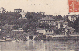 La Pape - Restaurant Larivoire (La Saone Au Premier Plan, Maison De Garde-barrière, Café De La Halte - Circulé 1915 - Rillieux La Pape