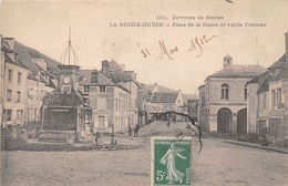 95-LA ROCHE-GUYON- PLACE DE LA MAIRIE ET VIEILLE FONTAINE, ENVIRONS DE MANTES - La Roche Guyon