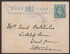 Rattingtorhw To Tottingham Great Britain 0,5 Penny  Ganzsachen Card  Von 1904 - Other & Unclassified