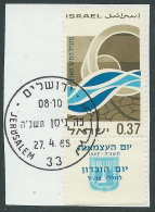 1965 ISRAELE USATO ANNIVERSARIO DELLO STATO CON APPENDICE - T8-9 - Oblitérés (avec Tabs)
