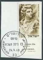 1968 ISRAELE USATO GHETTO DI VARSAVIA CON APPENDICE - T8-9 - Oblitérés (avec Tabs)