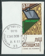 1963 ISRAELE USATO ANNO DEI PIONIERI CON APPENDICE - T8-9 - Used Stamps (with Tabs)