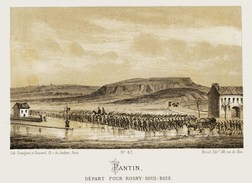 Litho  PANTIN Départ Pour ROSNY/BOIS  SIEGE De PARIS  1871 - Col.Garde Nationale Mobile De La Seine 7éme Bat.- Militaria - Sonstige & Ohne Zuordnung