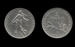 TROISIEME REPUBLIQUE . 2 FRANCS TYPE "SEMEUSE" . 1914 C . - I. 2 Francs