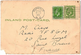 LGB 178 - NOUVELLE ZELANDE Entier Postal Carte De Dunedin Pour Saint-Brieuc 1926 - Postal Stationery