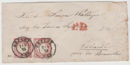 BRS240 / DEUTSCHES REICH -  Michel Nr. 19, 2Marken In Super Zentrierung, Erfurt - Storia Postale