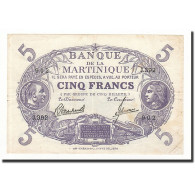 Billet, Martinique, 5 Francs, 1934-45, TTB+, KM:6 - Andere & Zonder Classificatie