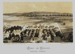 Litho CAMP DE CHALONS QUARTIER IMPERIAL GUERRE De 1870 1871 - Col.Garde Nationale Mobile De La Seine 7éme Bat. Militaria - Andere & Zonder Classificatie