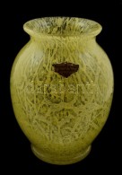Kunstglas Anyagában Színezett Váza, Jelzett, Hibátlan, M: 15 Cm - Glass & Crystal
