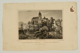 Cca 1840 Ludwig Rohbock (1820-1883): Garamszentbenedek (Felvidék) Templom Acélmetszet / ... - Stampe & Incisioni