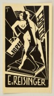 Menyhárt József (1901-1976): Erotikus Ex Libris E. Reisinger. Fametszet, Papír, Jelzett A... - Altri & Non Classificati