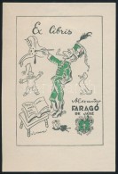 Jász-Faragó Sándor (1888-1968): Ex Libris Aleander. Klisé, Papír, Jelzett A... - Altri & Non Classificati