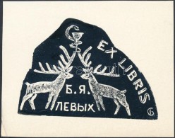 Gebus-Baranecka, Sztefanyija Mefogyijivna (1905-1985): Ex Libris B. Ja. Levih, Fametszet, Papír, Jelzett A... - Altri & Non Classificati