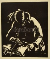 Gáborjáni Szabó Kálmán (1897-1955): Olvasó. Fametszet, Papír,... - Altri & Non Classificati