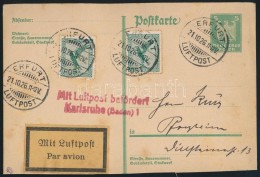 1926 Légi LevelezÅ‘lap Erfurt - Pforzheim - Altri & Non Classificati