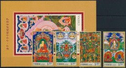 ** 2014 Thangka: Tibeti Buddhista Festmény Sor Mi 4568-4571 + Blokk Mi 201 - Altri & Non Classificati
