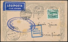 1934 ElsÅ‘ Légiposta LevelezÅ‘lap Miskolc - Debrecen - Other & Unclassified