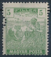 ** 1919 Magyar Posta 5f Céglyukasztás Töredékkel, Apró Lemezhibákkal - Other & Unclassified