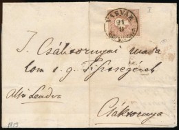 1859 10kr I Levélen / On Cover 'VASVÁR' - 'CSAKATHURN' - Altri & Non Classificati