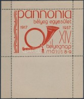 (*) 1937/2ba Pannonia Bélyegegyesület XIV. Bélyegnap Emlékív (10.000) - Other & Unclassified