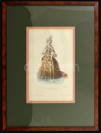 XIX: Sz. Eleji Divat Metszet Igényes, üvegezett Keretben / XIXth Century Fashion Etching In Glazed... - Altri & Non Classificati