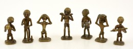 Bronz Afrikai Figura, 7 Db,  M: 5 és 6 Cm - Altri & Non Classificati
