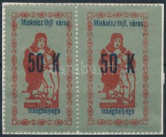1922 Miskolc Ínség Bélyeg 50K Pár, A Bal Oldali Bélyegen A 'thjf' Után A... - Non Classificati