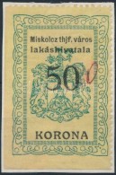 1921 Miskolc  Lakáshivatali Illetékbélyeg 50K Fekete Tintával 0... - Unclassified