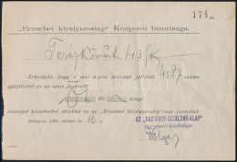 1898 Erzsébet Királyné-alap Központi Bizottsága értesítése... - Non Classificati