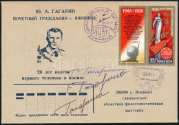 1981 Jurij Gagarin Családtagjainak Aláírásai Jubileumi... - Altri & Non Classificati